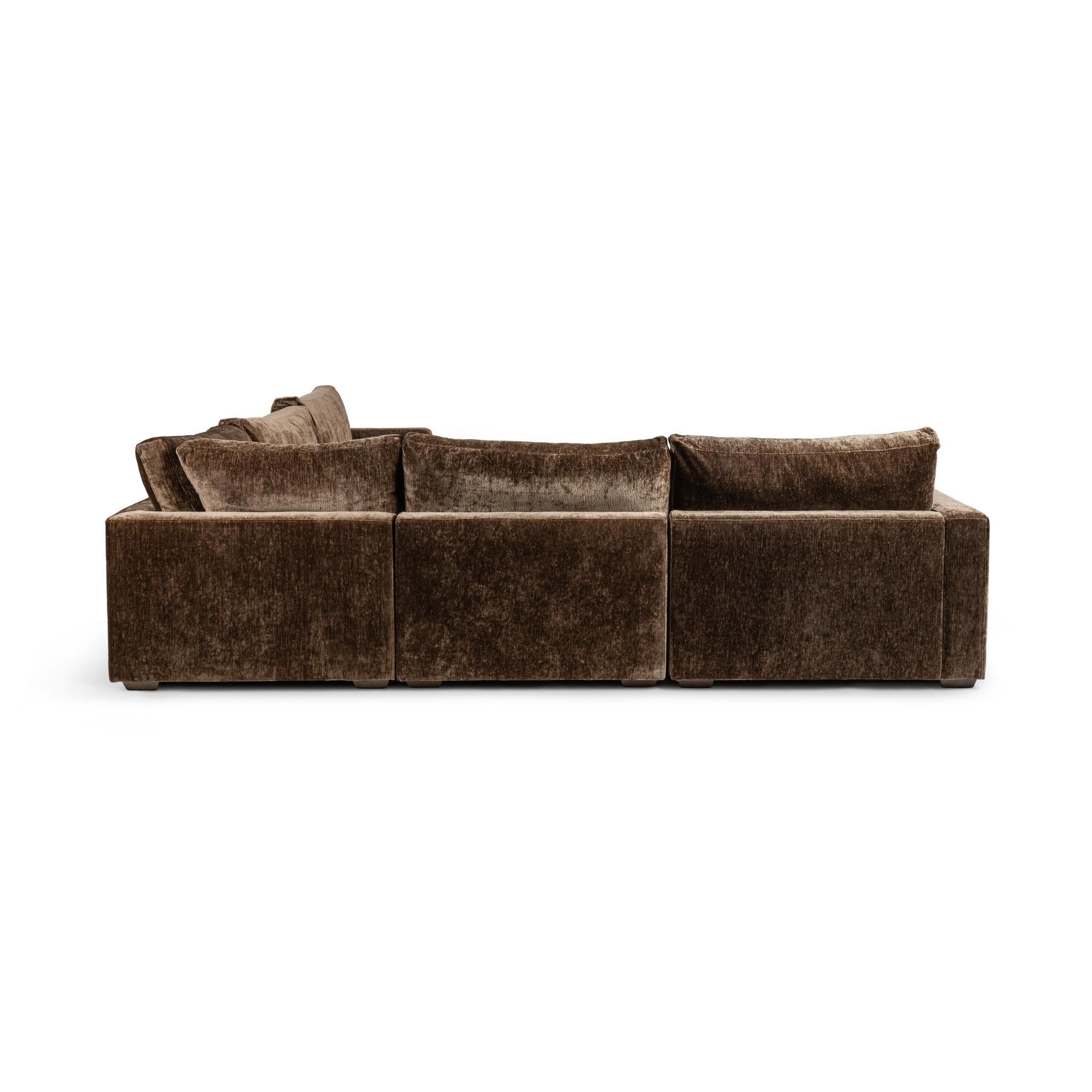 Ludwig 5 Piece Sectional - Mossed Brown
