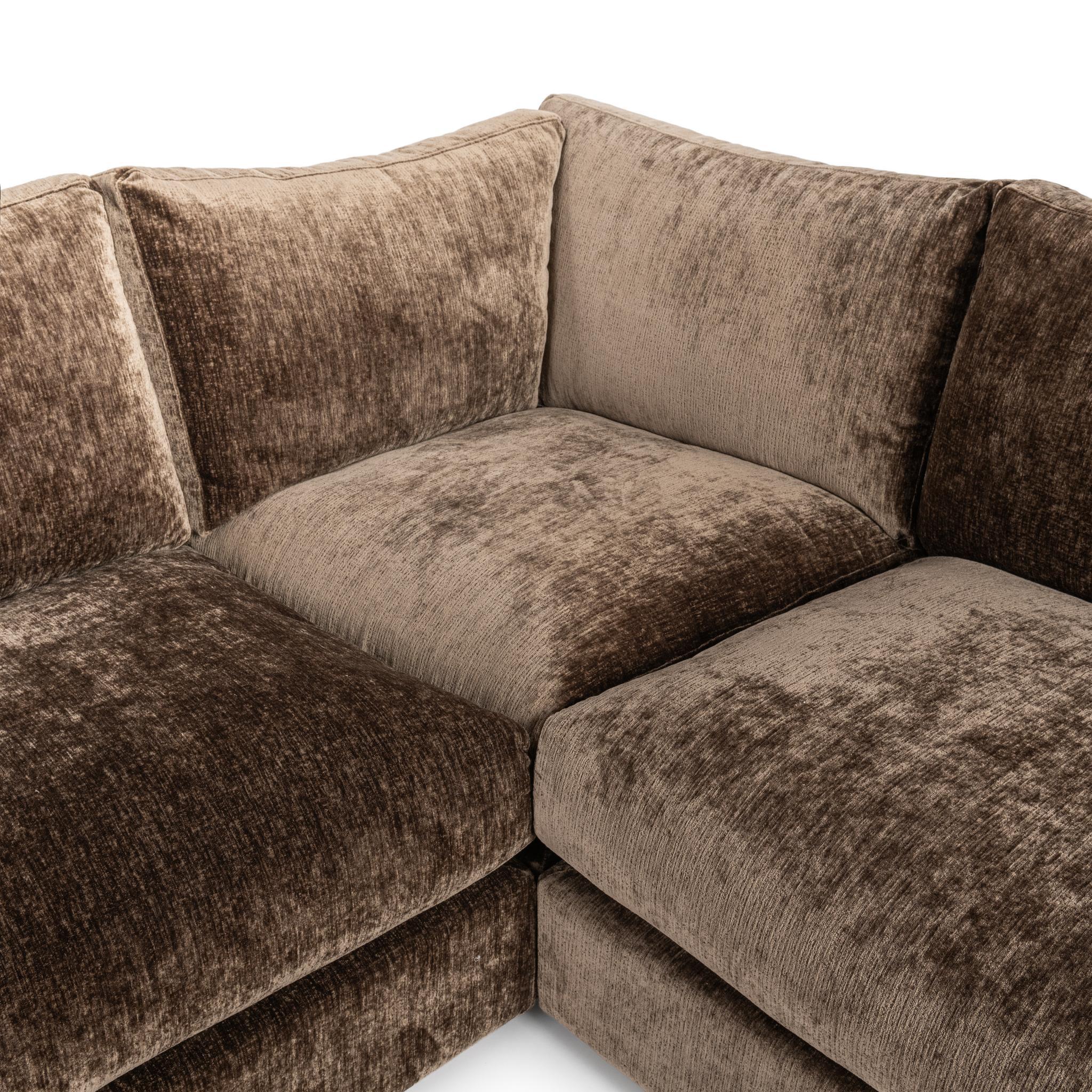 Ludwig 5 Piece Sectional - Mossed Brown