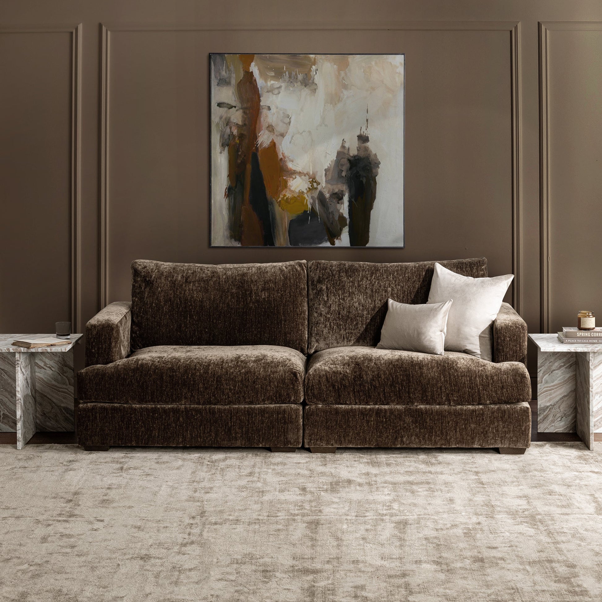 Ludwig 2pc Sofa - Mossed Brown