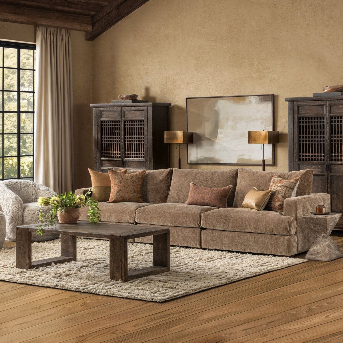 Ludwig 3 Piece Sofa Oyster Taupe by Classic Home - view 8