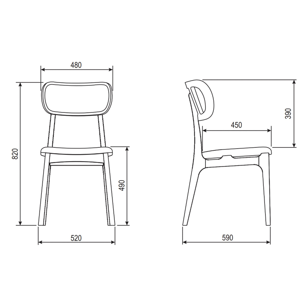Modern Brazilian Claudia Side Chair Harvest Natural Upholstery - Damasco Frame by Urbia - detail 8