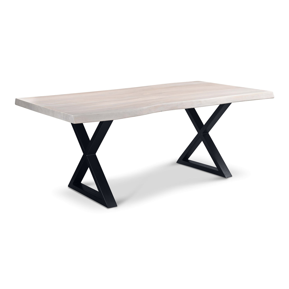 Brooks Dining Table X Base 40" x 79" White Wash Top - Black Base by Urbia - detail 2