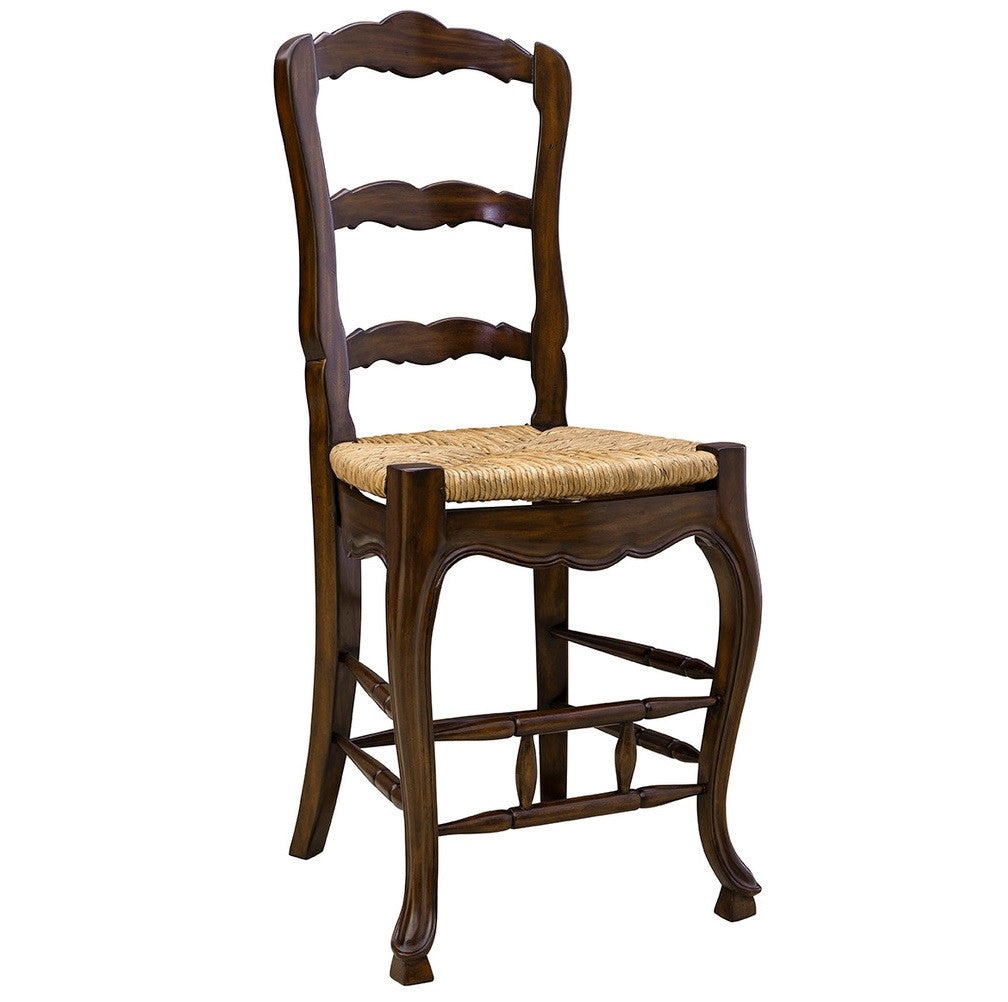 French Patisserie Ladderback Brown Counter Stool