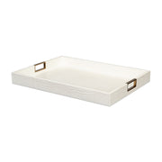 Norton Leather Tray,Croco Leather, Pearl by Sarreid Ltd