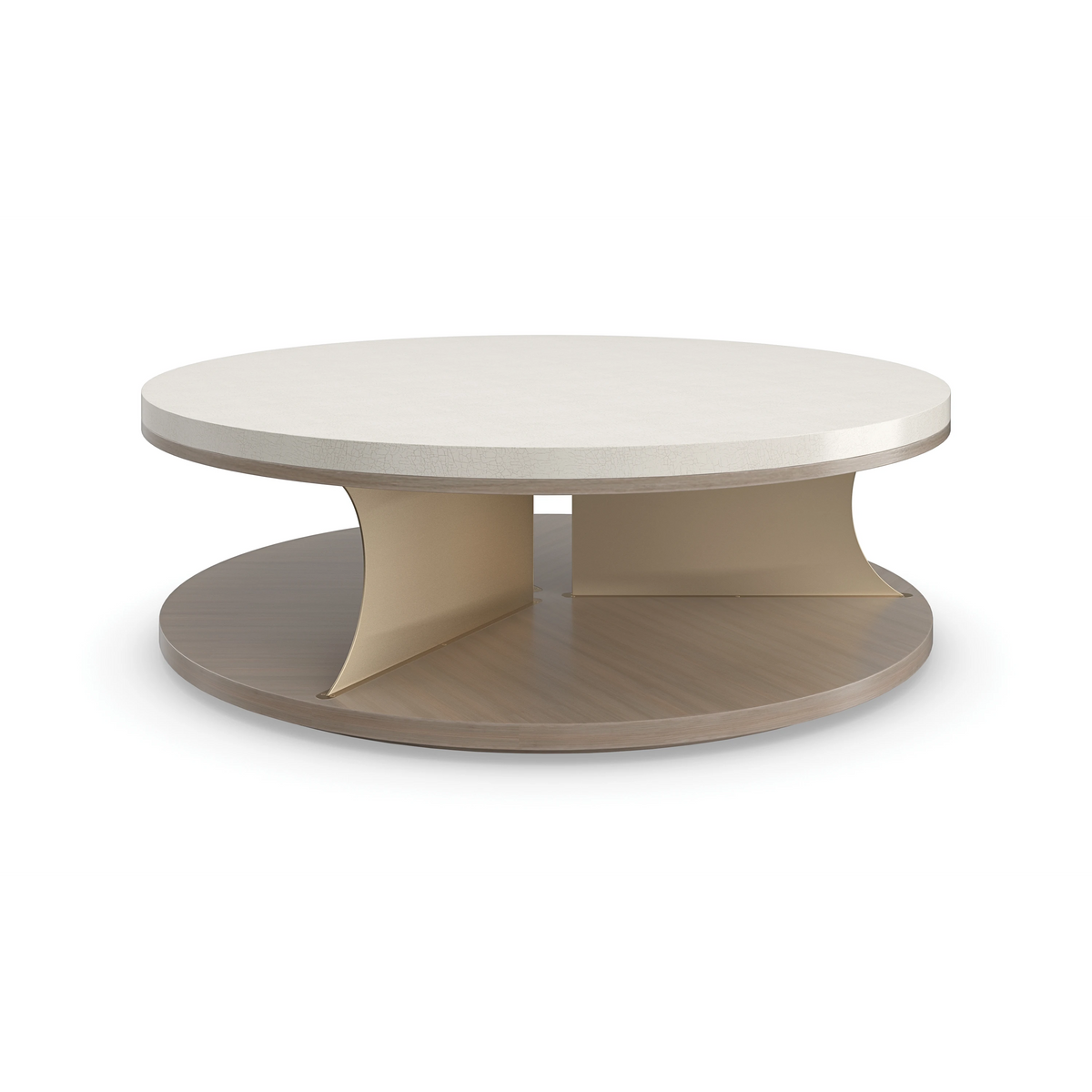 Braces Brushed Gold Coffee Table 48" by Caracole - view 7