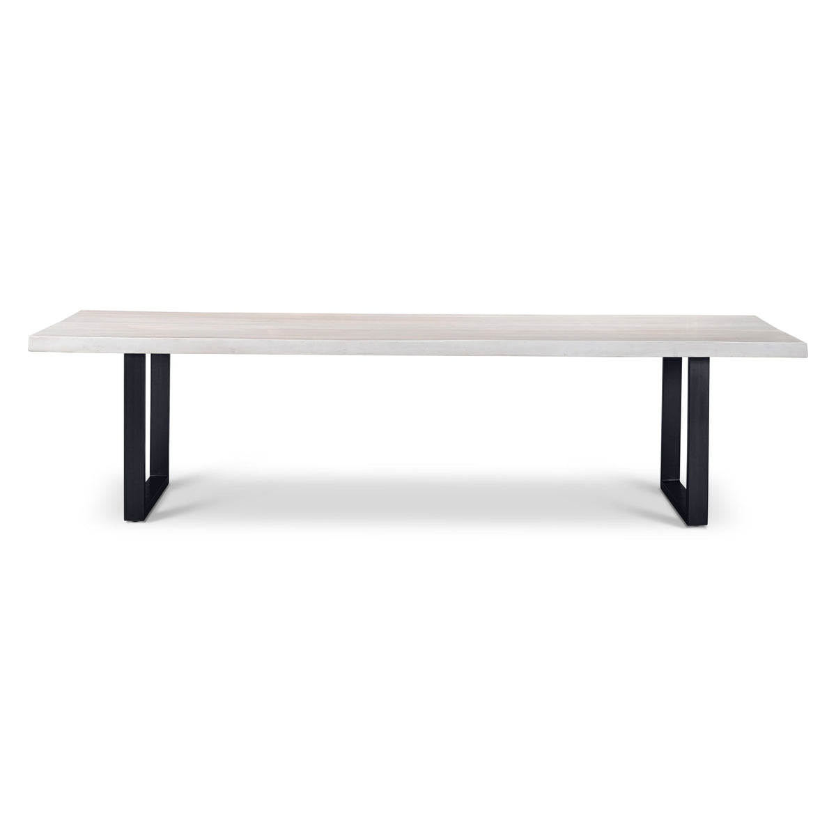 Brooks Dining Table U Base 40" x 116" White Wash Top - Black Base by Urbia - product view