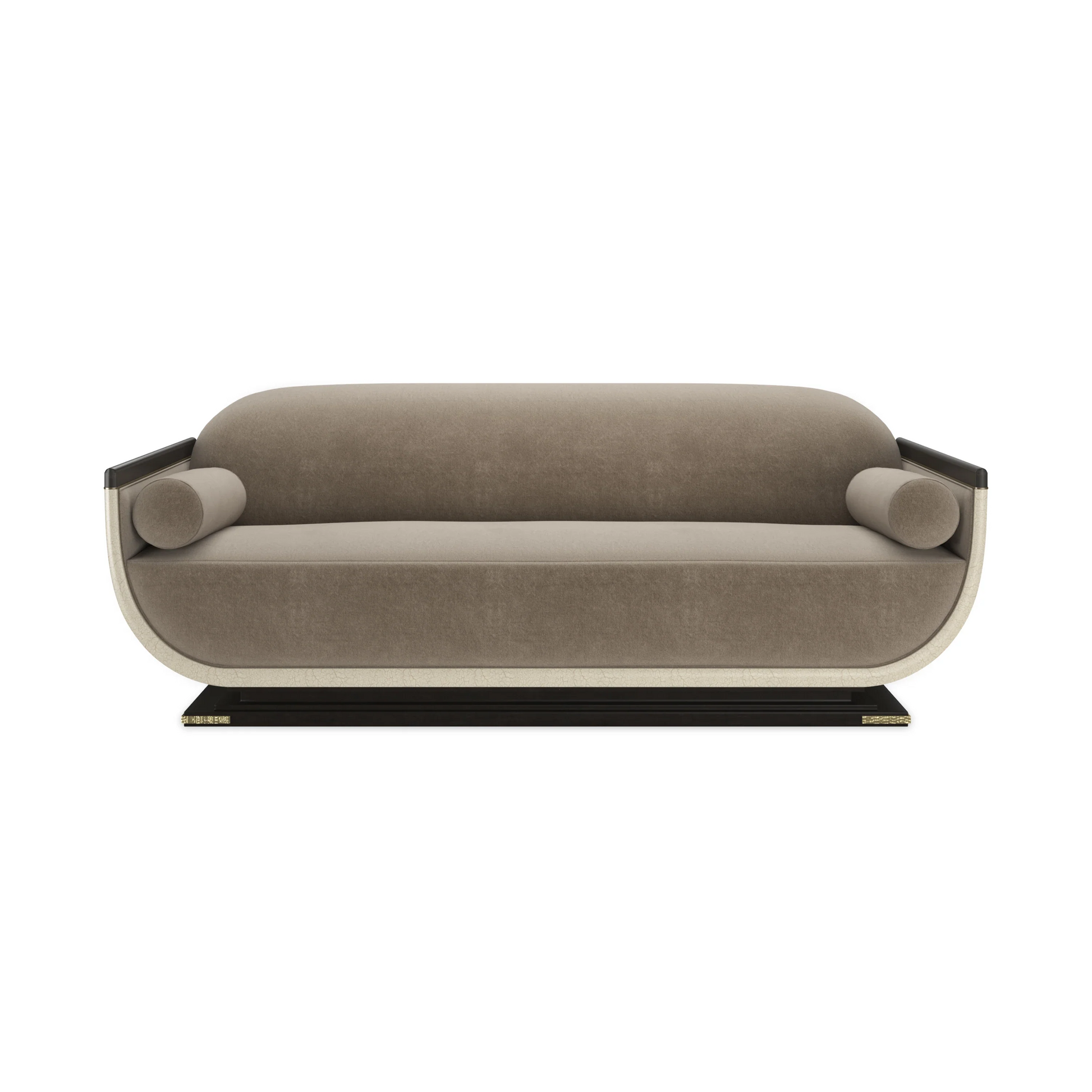 Helena Sofa Brushed Gold 88" by Caracole