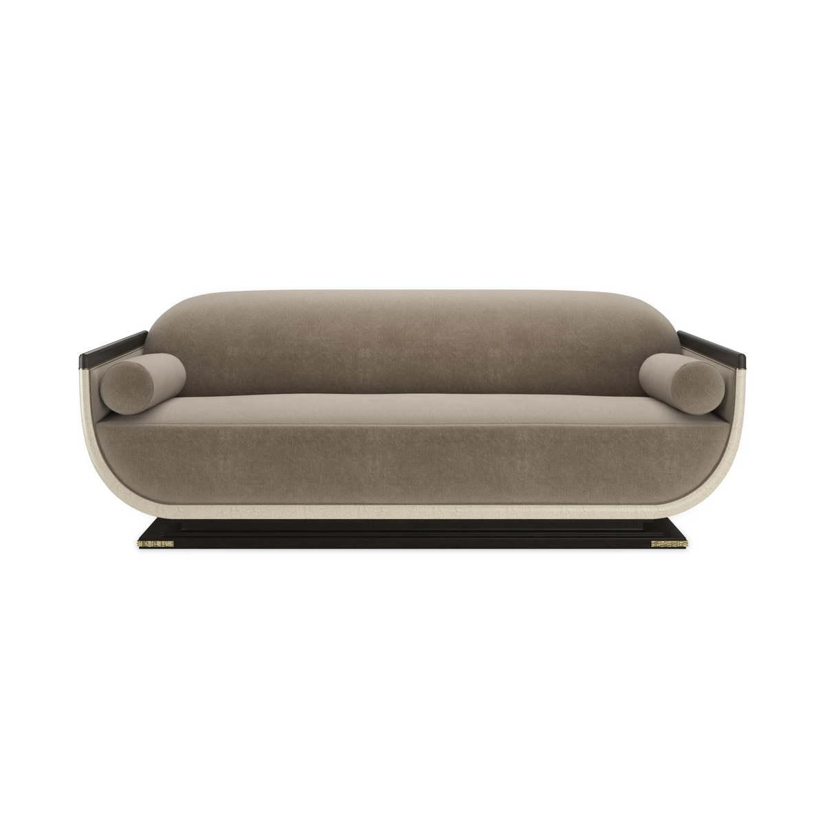 Helena Sofa Brushed Gold 88" by Caracole