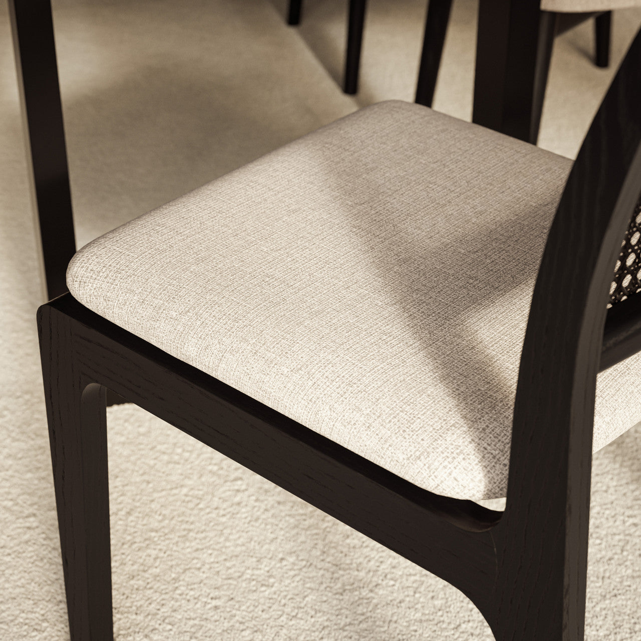 Modern Brazilian - Larissa Side Chair - Harvest Jute Upholstery - Ebano Frame