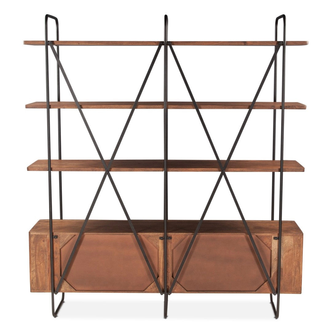 Valor 75" Bookshelf in Pecan Brown