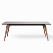 Modern Brazilian Giane Dining Table Nogal Base Black Top 86.5"W x 43.5"D x 30"H by Urbia - product view