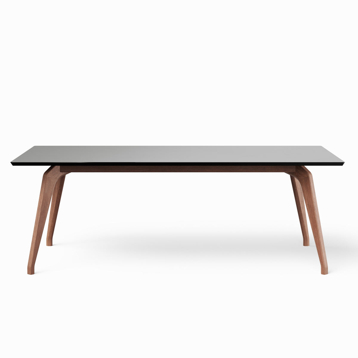 Modern Brazilian Giane Dining Table Nogal Base Black Top 86.5"W x 43.5"D x 30"H by Urbia - product view