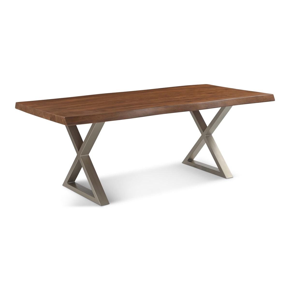 Brooks Dining Table X Base 40" x 79" Americano Top - Pewter Base by Urbia - detail 2