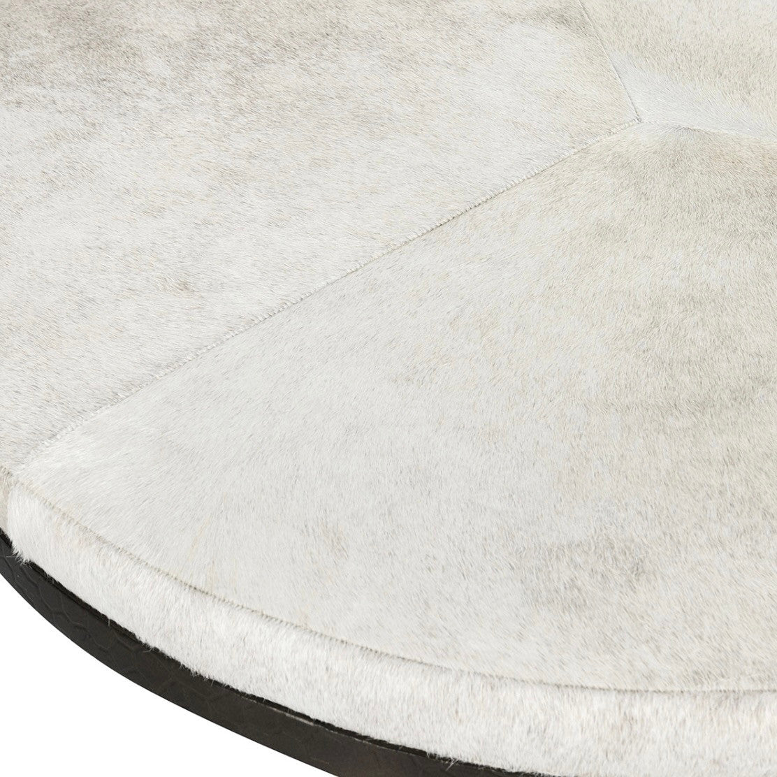 Bose Cream Hide Upholstered Round Coffee Table 36"