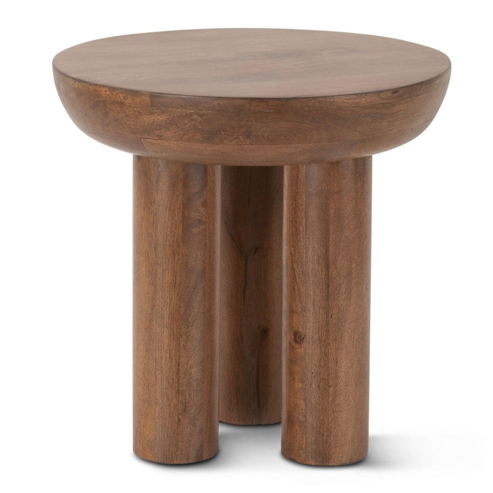 Lucerne Round Side Table Acorn Brown 20"