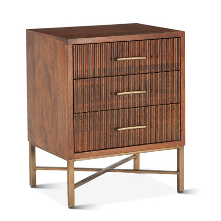 Zoey Contemporary Solid Wood 3-Drawer Nightstand