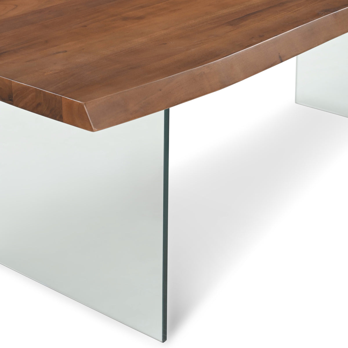 Brooks Dining Table Glass Base 40" x 92" Americano Top - Clear Glass Base by Urbia - detail 6
