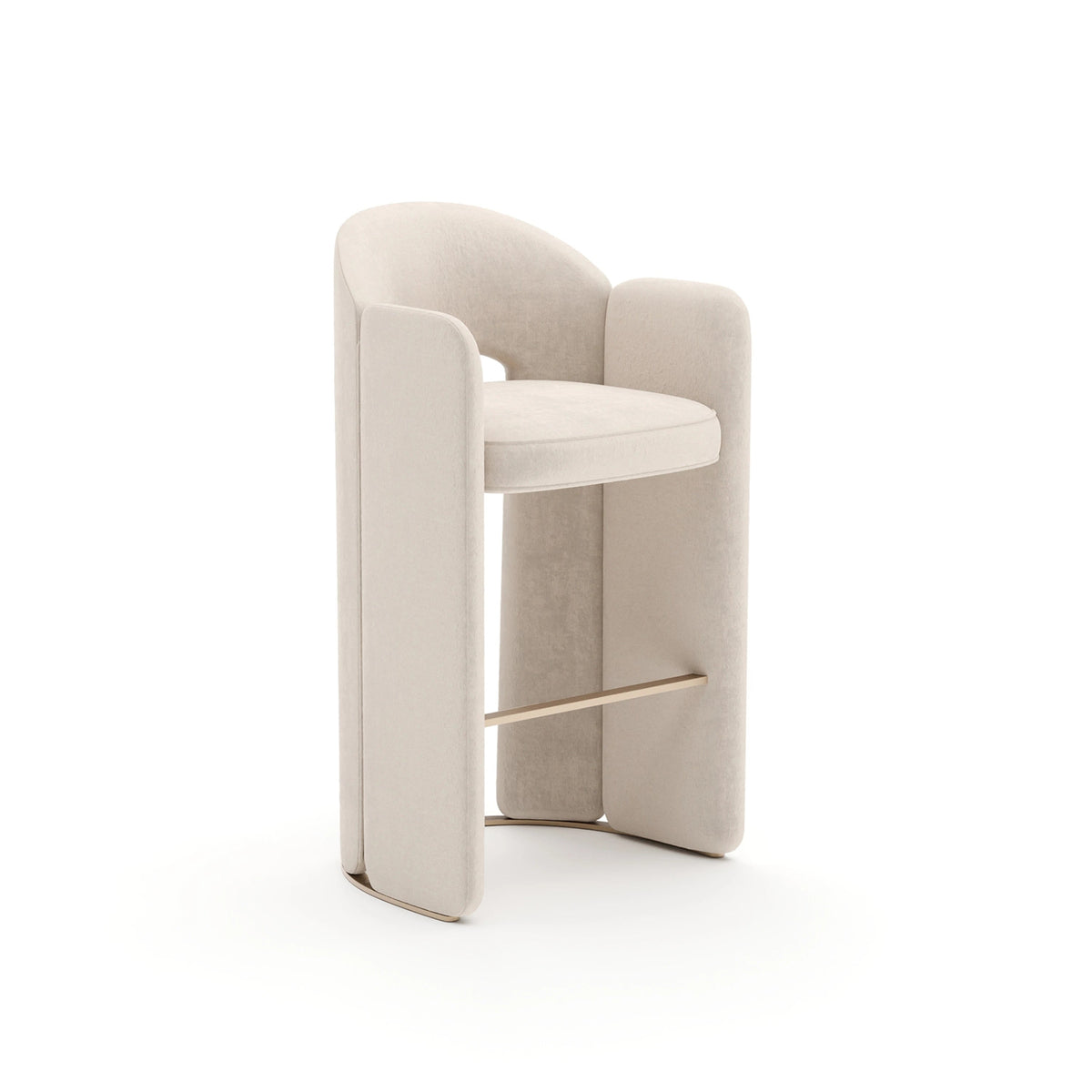 Overlap Bar Stool Ivory Whisper of Gold 23.50" by Caracole - view 4