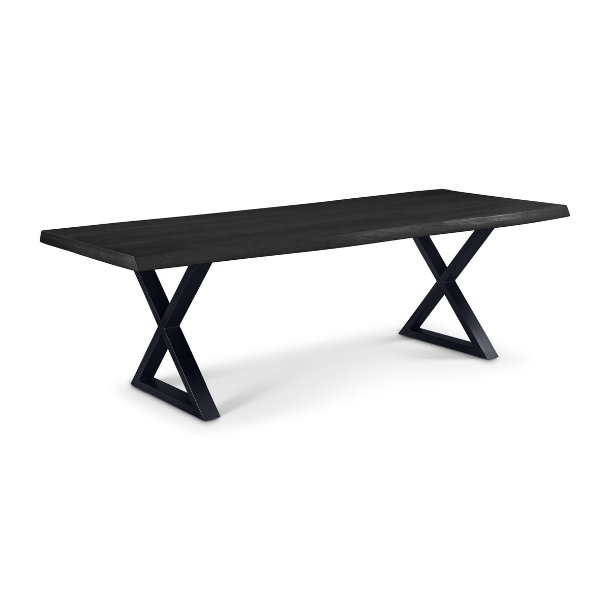 Brooks Dining Table X Base 40" x 92" Ebonized Top - Black Base by Urbia - detail 2
