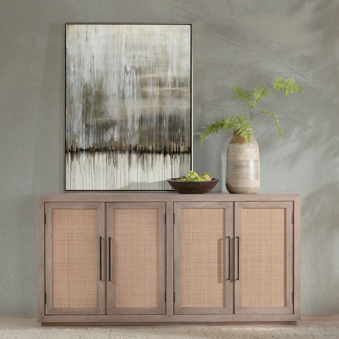 Jensen Mango Wood 4-Door Cabinet 72"