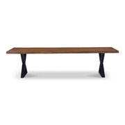 Brooks Dining Table X Base 40" x 116" Americano Top - Black Base by Urbia - product view