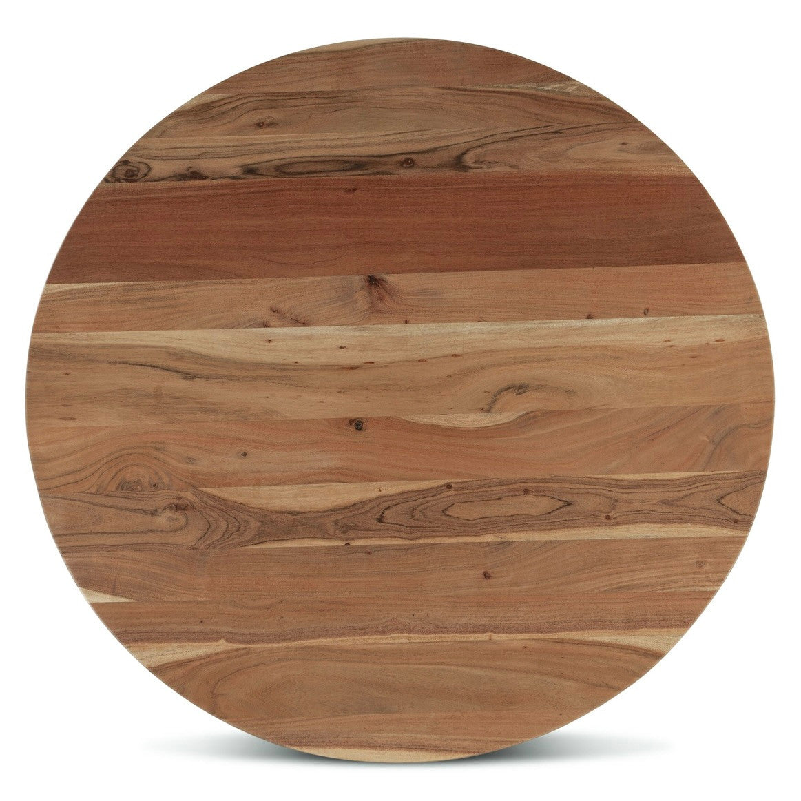 Salerno Acacia Wood and Iron Round Dining Table Natural 48"