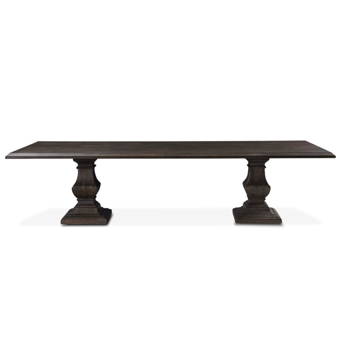 Nimes 120" Solid Wood Dining Table in Antique Brown