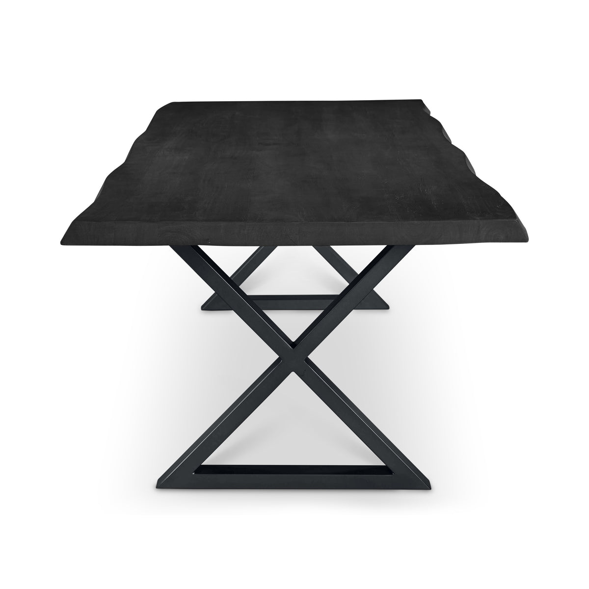 Brooks Dining Table X Base 40" x 116" Ebonized Top - Black Base by Urbia - detail 3
