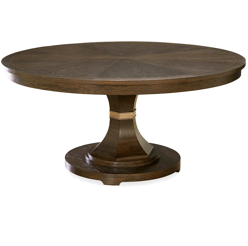 California Rustic Oak round  extendable dining table