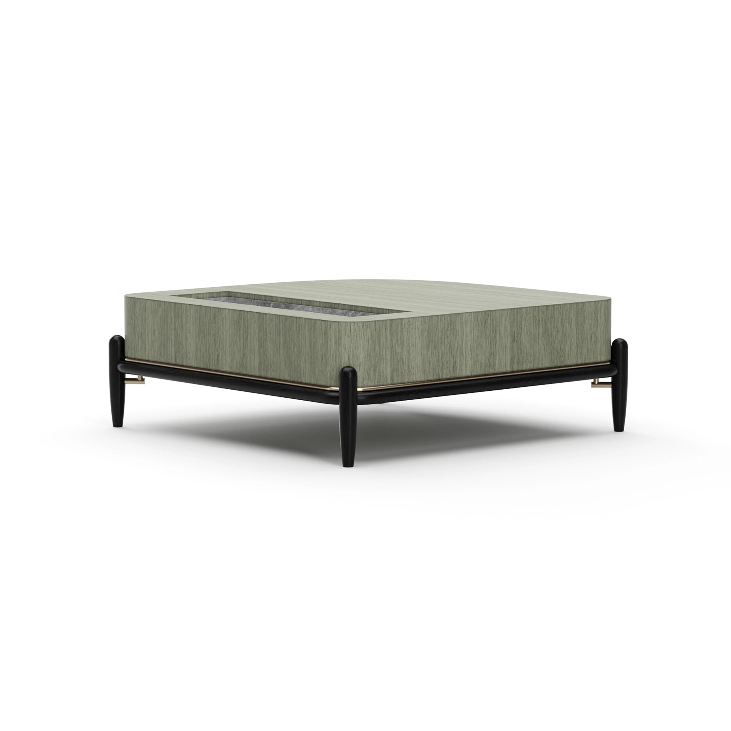 Madera Corner Cocktail Table Brushed Gold 39" by Caracole - view 2