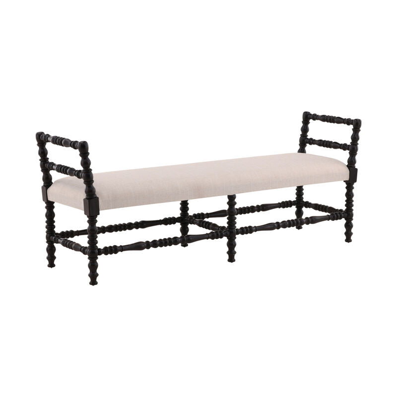 Black Martini Turned Leg Bench by Furniture Classics at ZIN Home