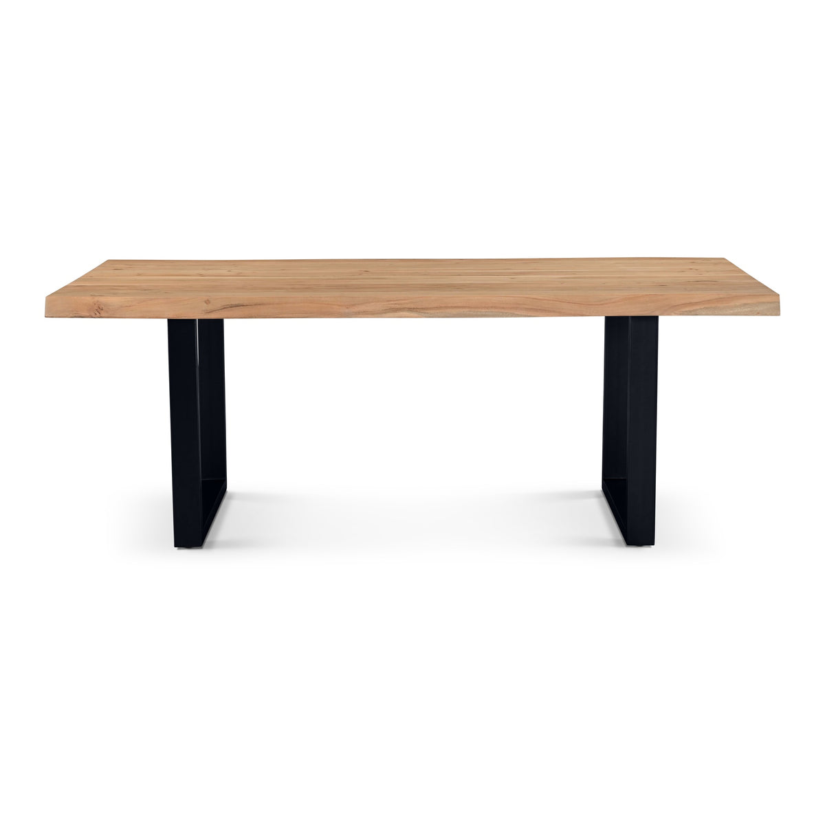 Brooks Dining Table U Base 40" x 79" Teak Top - Black Base by Urbia - product view
