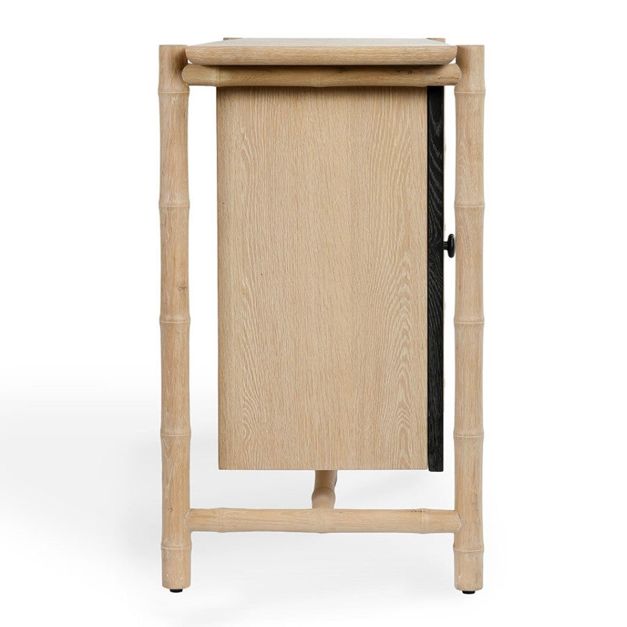 Barrea Oak Wood 4-Door Cabinet