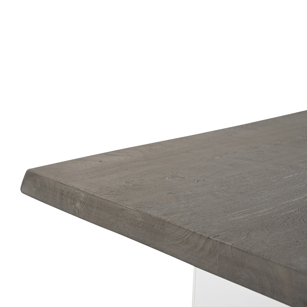 Brooks Dining Table Glass Base 40" x 79" Sandblasted Grey Top - Clear Glass Base by Urbia - detail 5