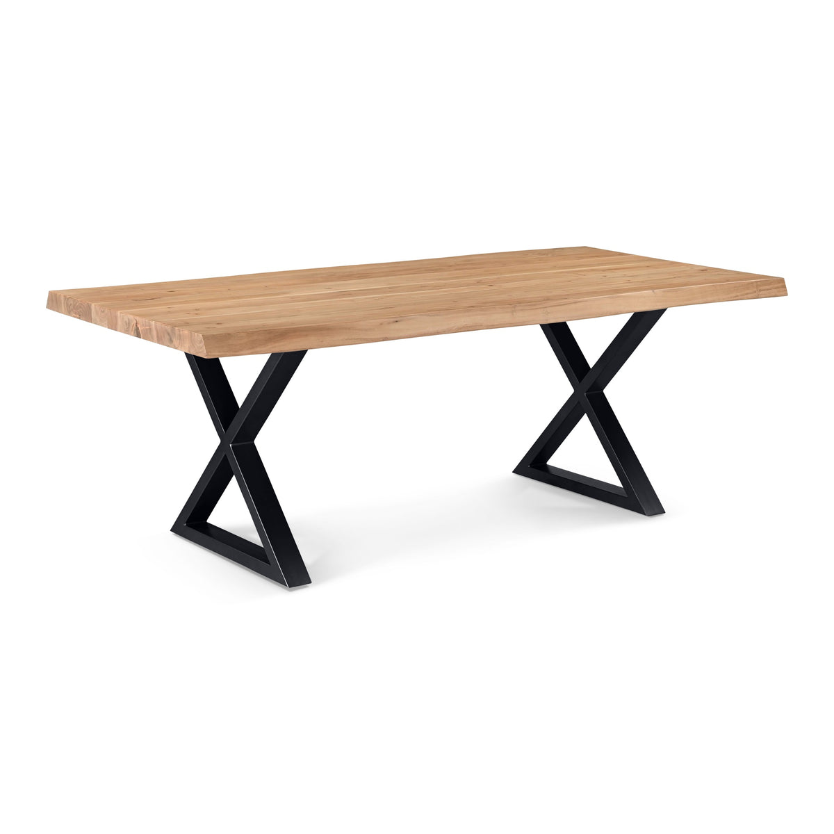 Brooks Dining Table X Base 40" x 79" Teak Top - Black Base by Urbia - detail 2