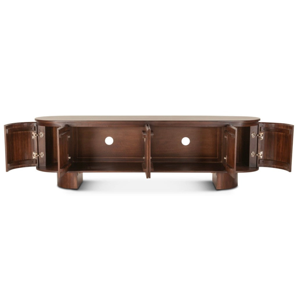 Athena 79" Media Cabinet Aged Mahogany