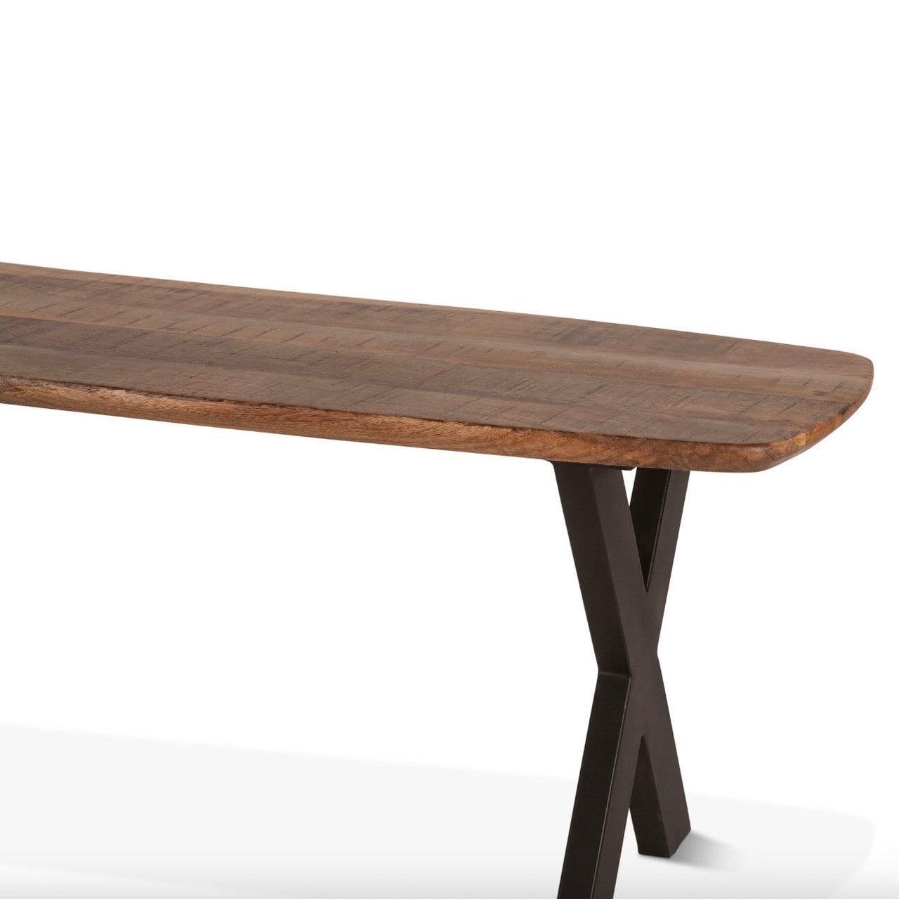 Rapallo Mango Wood and Iron Bench Natural 60"