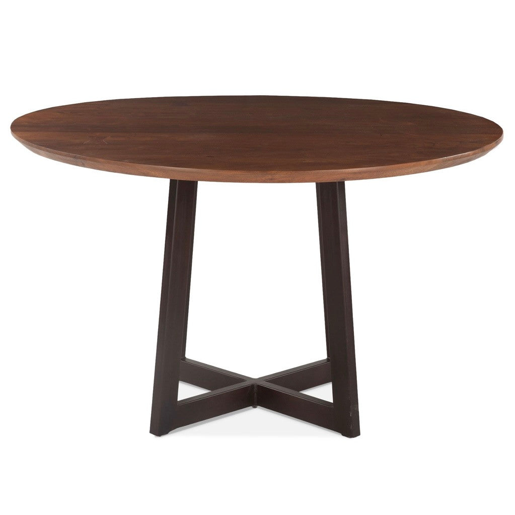 Margate 48" Round Dining Table Walnut Antique Zinc