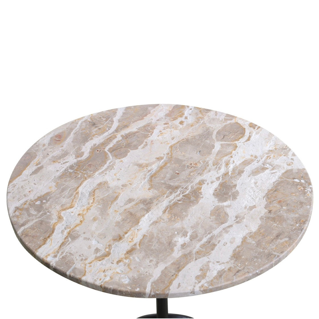 Sperre 18" Round Accent Table with Fancy Brown Marble