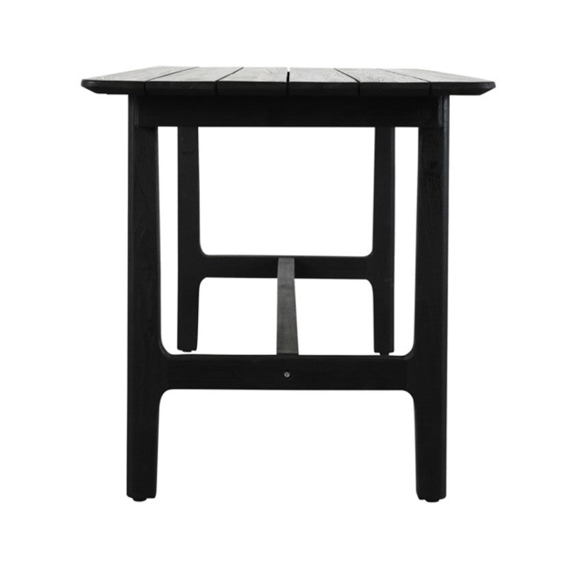 Dawn Teak Wood Outdoor Counter Table in Black 67"