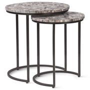 Calico 20" Nesting Tables in Chevron Pattern, Set 2