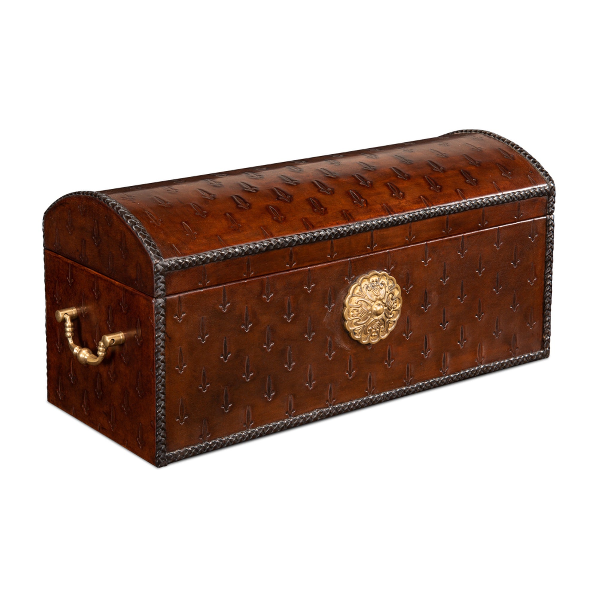 Baron's Leather Box, Oxblood by Sarreid Ltd