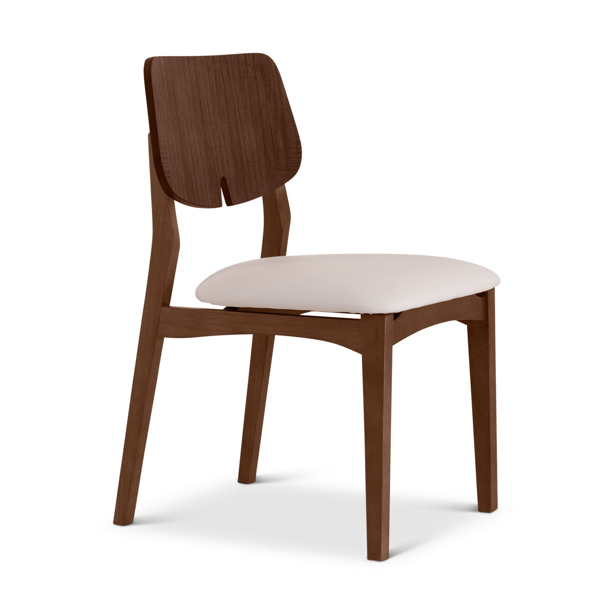 Beth Dining Chair Nogal, Shimmy Cream Vinyl by Urbia - detail 3