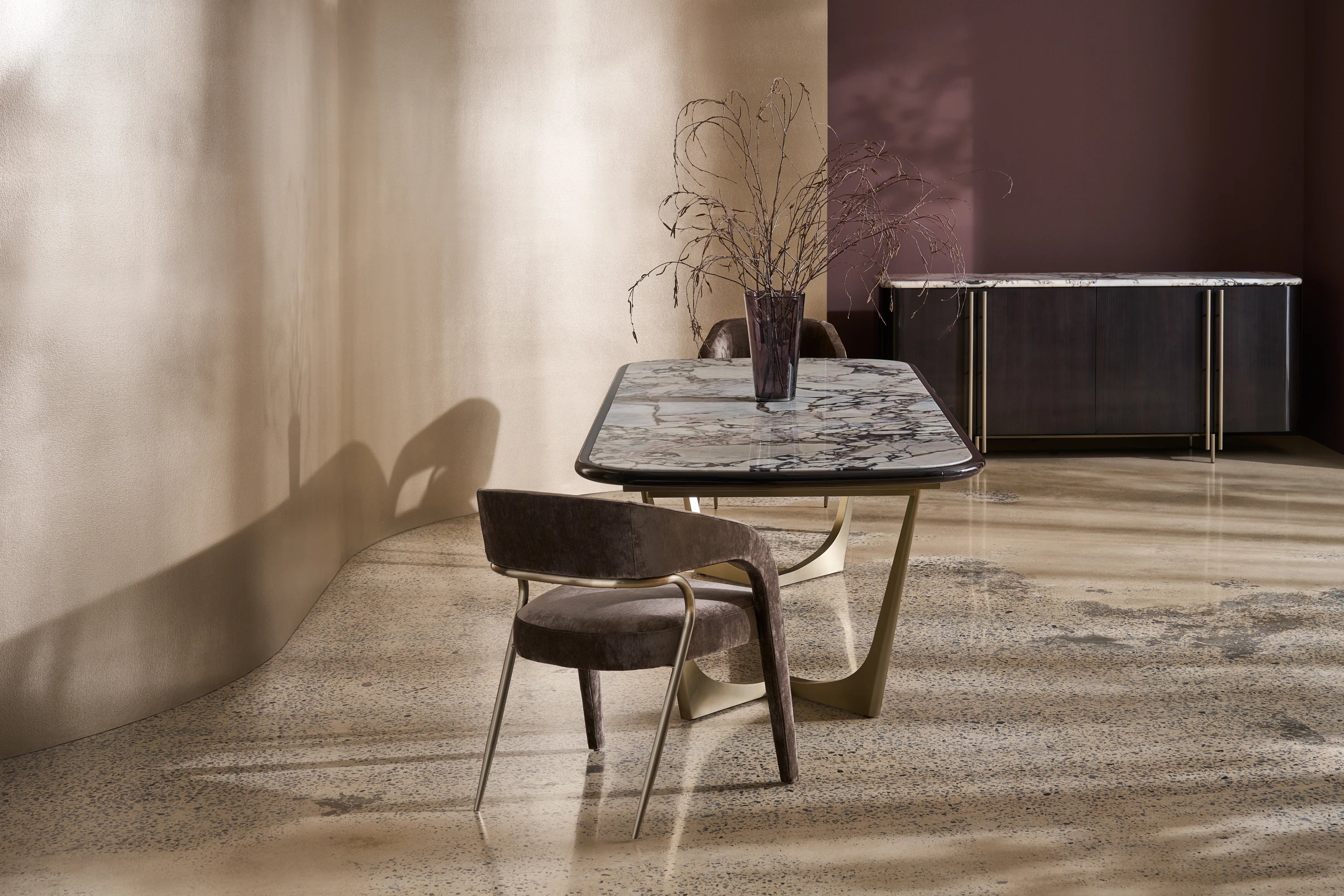Vena Dining Table Brushed Gold 112" by Caracole - view 2