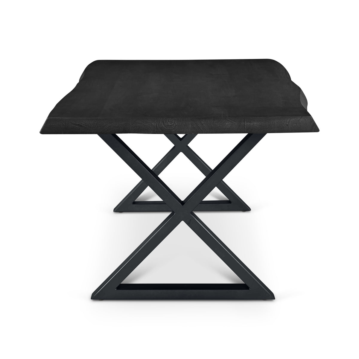 Brooks Dining Table X Base 40" x 92" Ebonized Top - Black Base by Urbia - detail 3