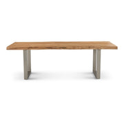 Brooks Dining Table U Base 40" x 92" Teak Top - Pewter Base by Urbia - product view