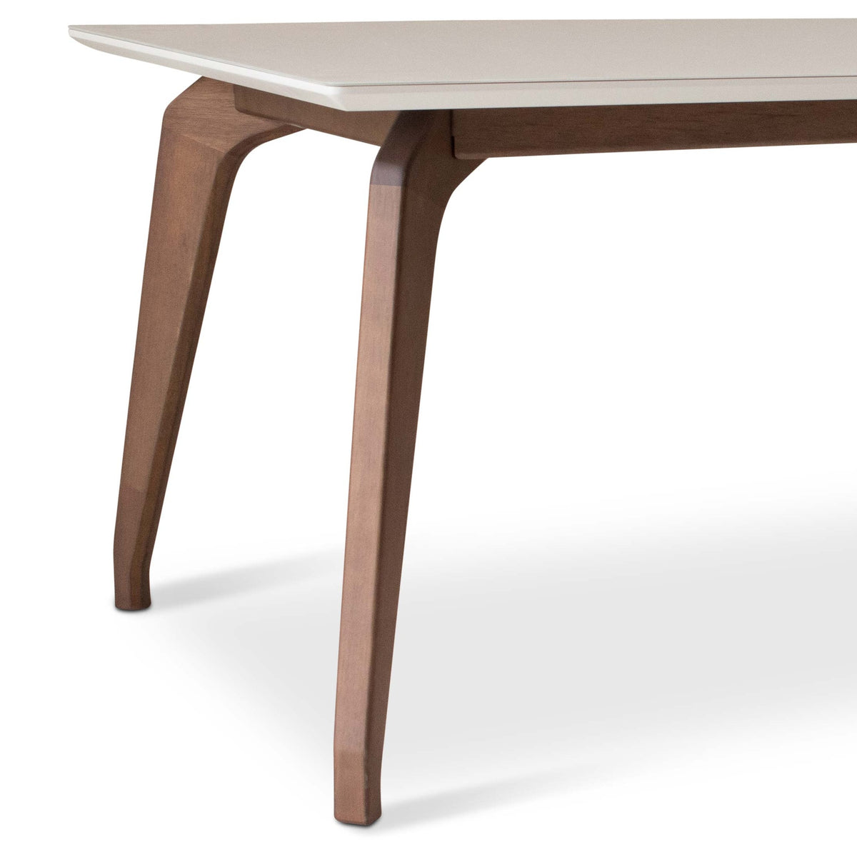 Modern Brazilian Giane Dining Table Nogal Base Off White Top 86.5"W x 43.5"D x 30"H by Urbia - detail 4
