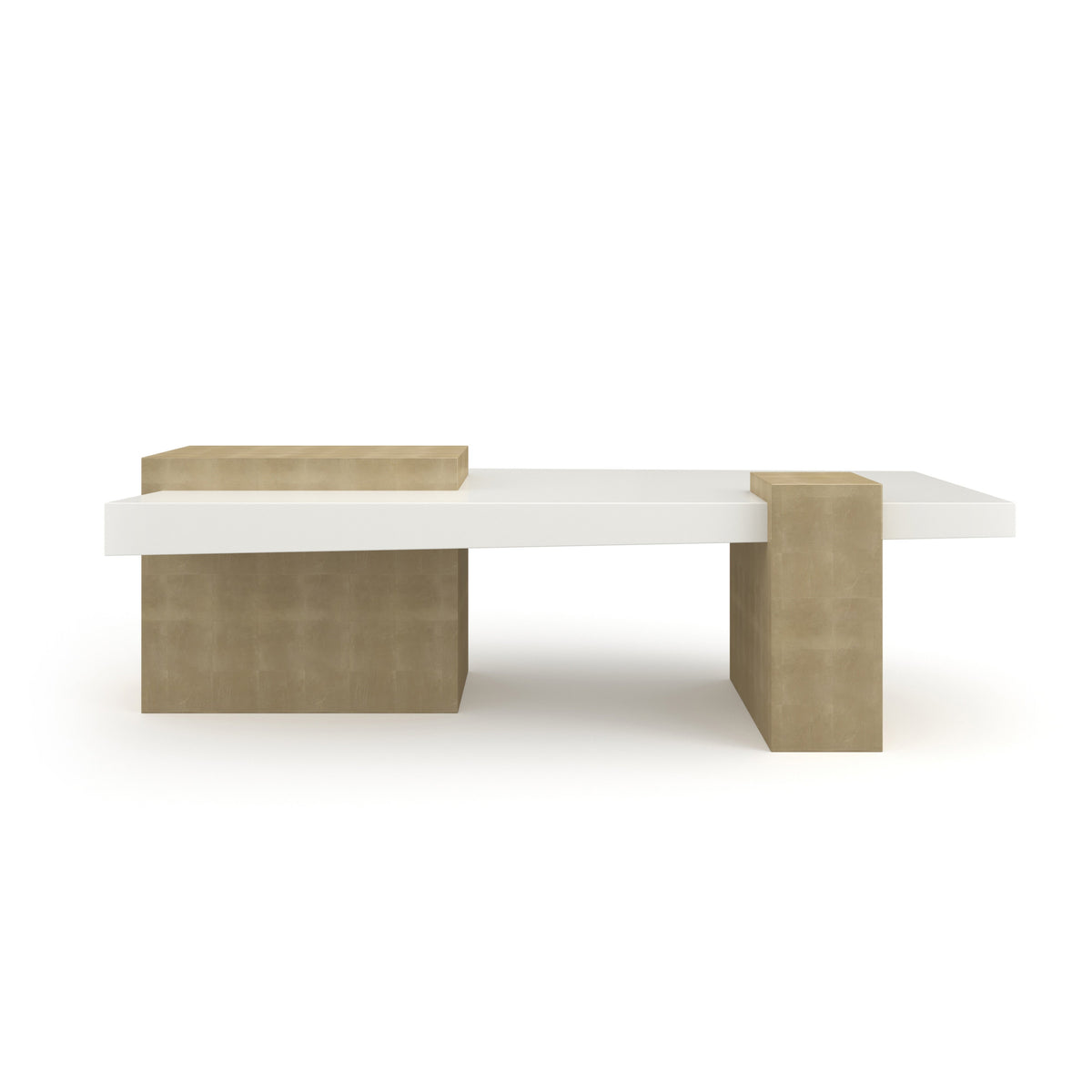 Float Cocktail Table Almond Milk 60" by Caracole