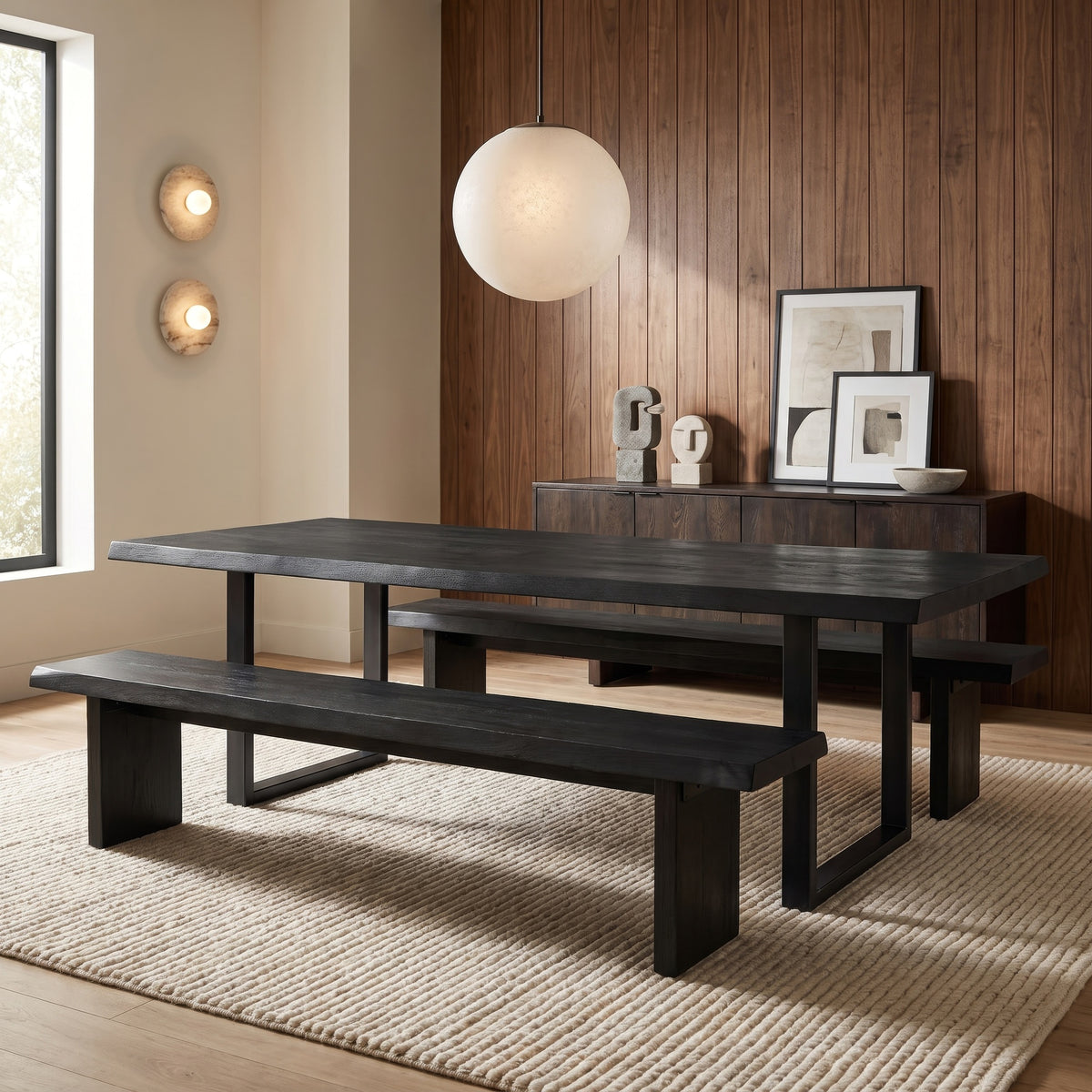 Brooks Bench 102" - Ebonized Frame by Urbia - detail 8