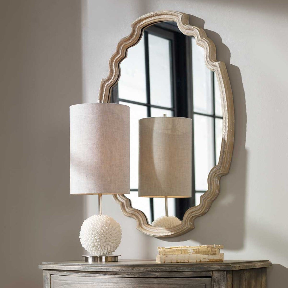 Ludovica Natural Wood Mirror - Ivory